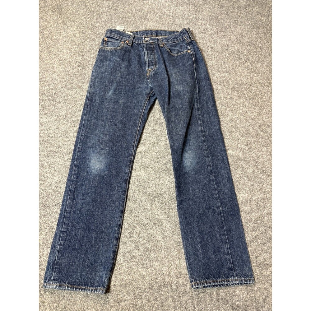 Levi's 501 Jeans Mens 30x30 Blue Straight Regular Fit Dark Wash Denim Casual